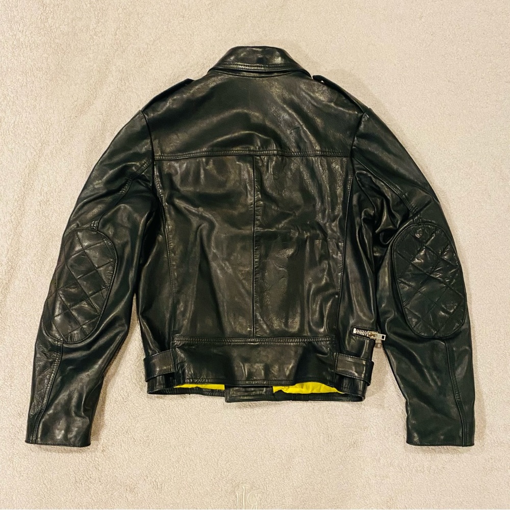 2006 RAF by Raf Simons Italy Black Perfecto Leather Rider Jacket Size 46 - Picture 2 of 7